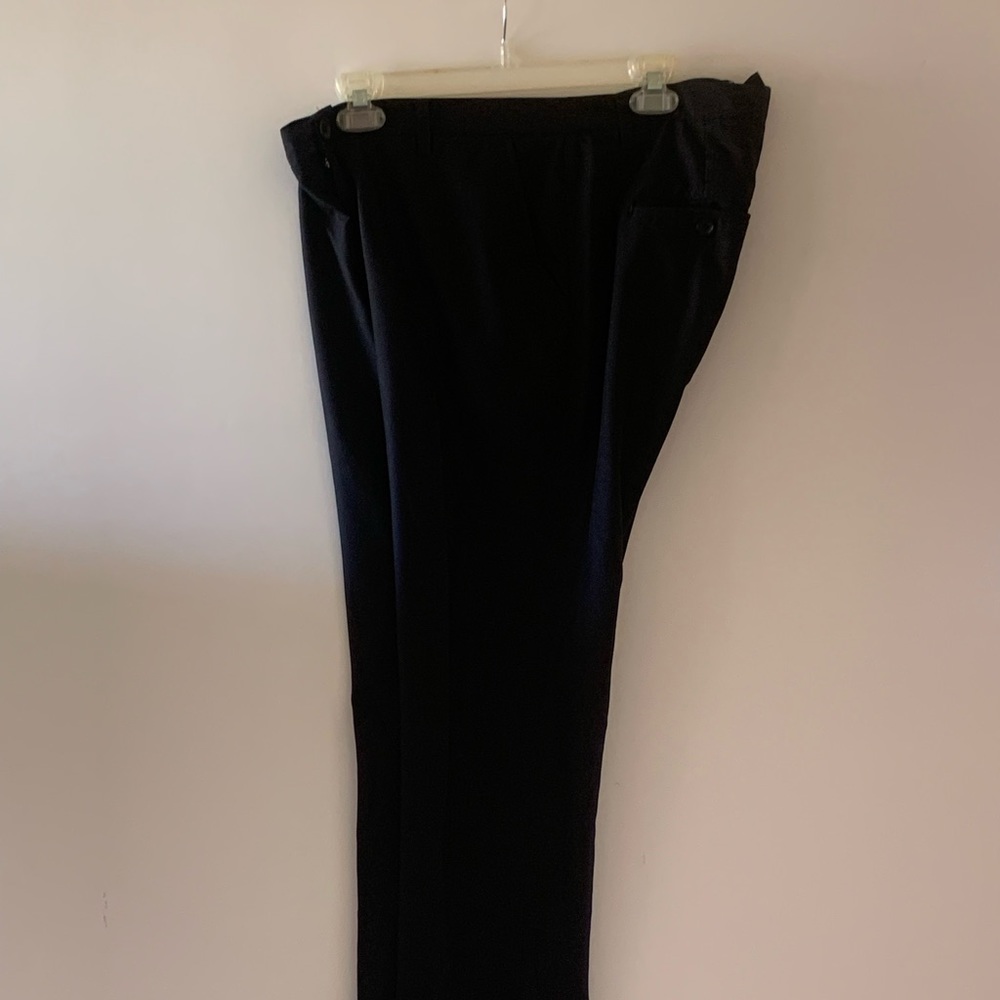 21 Mens black dress pants zip flat front 36 waist 42 length 33 inseam good condi